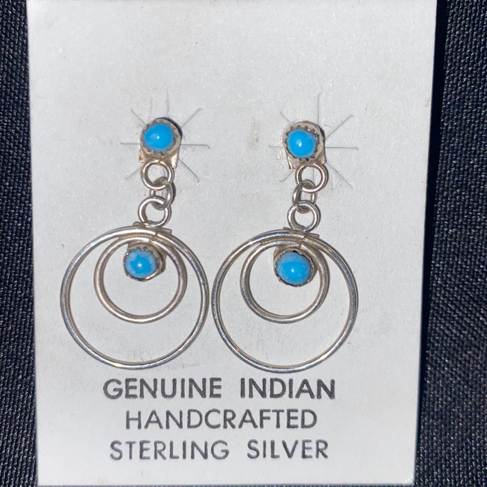 Native American Sterling Silver Turquoise Earrings